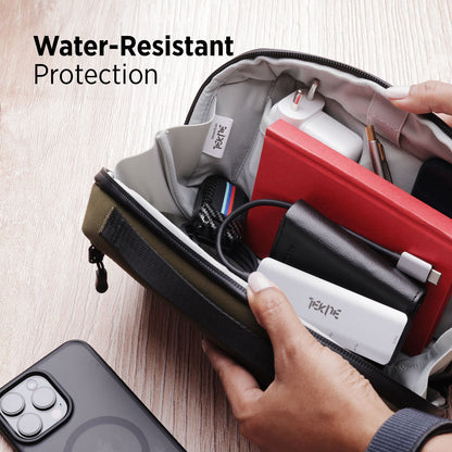 Tekne Gadget Organiser | Water-Resistant Tech Pouch with Multiple Compartments | Travel-Friendly 