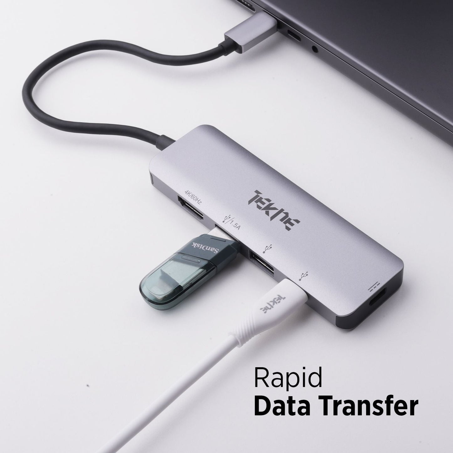 Tekne Essential USB-C Hub | 8-in-1 Multiport Adapter | 100W Fast Charging & 4K HDMI