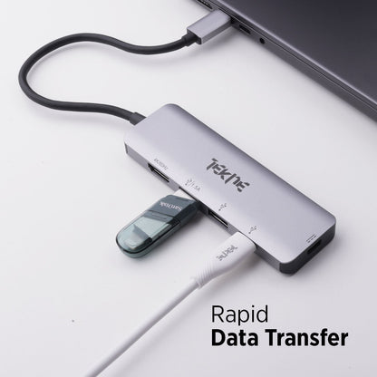 Tekne Essential USB-C Hub | 8-in-1 Multiport Adapter | 100W Fast Charging & 4K HDMI