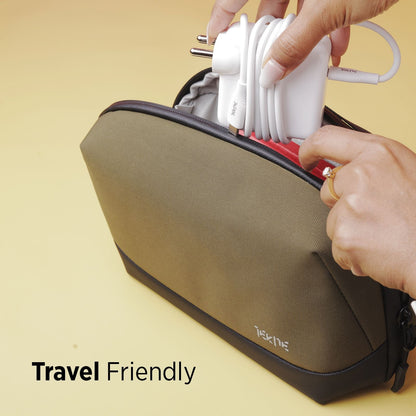 Tekne Gadget Organiser | Water-Resistant Tech Pouch with Multiple Compartments | Travel-Friendly 