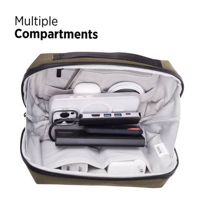 Tekne Gadget Organiser | Water-Resistant Tech Pouch with Multiple Compartments | Travel-Friendly 