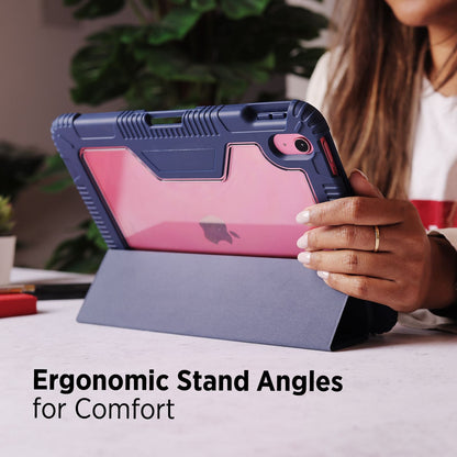 Tekne Shockproof Vegan Leather Case for iPad 10th Gen 10.9 inch | Stand Function | Drop Protection