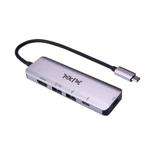 Tekne Essential USB-C Hub | 8-in-1 Multiport Adapter | 100W Fast Charging & 4K HDMI